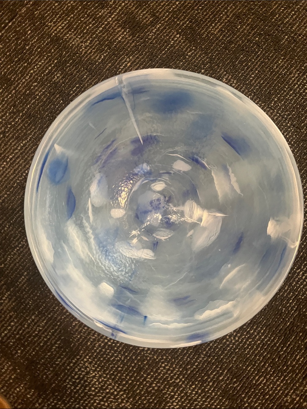 Decorative plastic bowl  - Blue and White
